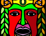 Dibujo Máscara Maya pintado por judas