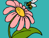 Dibujo Margarita con abeja pintado por prf46