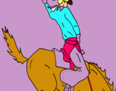 Dibujo Vaquero en caballo pintado por guillermina