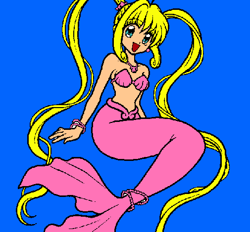 Dibujo Sirena con perlas pintado por mikaru