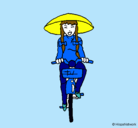 Dibujo China en bicicleta pintado por celiadiz