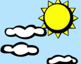 Dibujo Sol y nubes 2 pintado por mareli