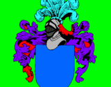 Dibujo Escudo de armas y casco pintado por abdi