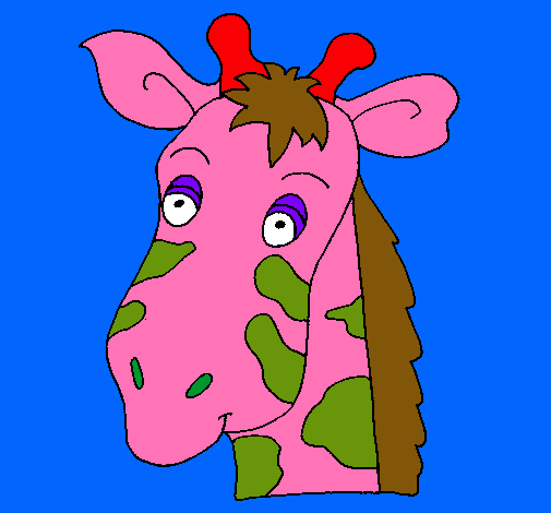 Dibujo Cara de jirafa pintado por izannn