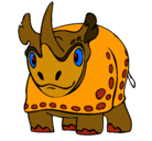 Dibujo Rinoceronte pintado por enoc