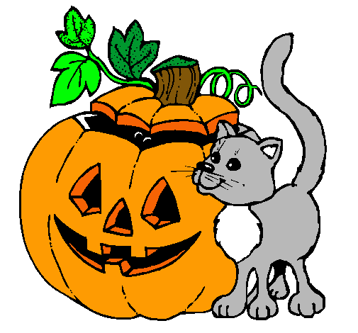 Calabaza y gato