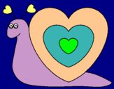 Dibujo Caracol corazón pintado por bebesitosss