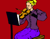Dibujo Dama violinista pintado por candelavidal