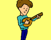 Dibujo Chico con la mandolina pintado por kfoodf