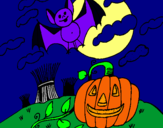 Dibujo Paisaje de Halloween pintado por lin2