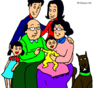 Dibujo Familia pintado por newton