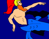 Dibujo Poseidón pintado por fgghfgfh