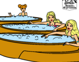 Dibujo Barbie y sus amigas en el jacuzzi pintado por sofiah