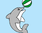 Dibujo Delfín jugando con una pelota pintado por vanechon