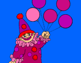 Dibujo Payaso con globos pintado por fftfggftygff