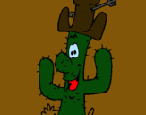 Dibujo Cactus con sombrero pintado por arco