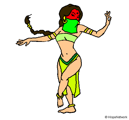 Dibujo Princesa mora bailando pintado por paqblo