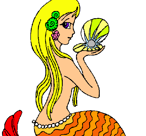 Dibujo Sirena y perla pintado por LuchiR