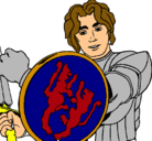 Dibujo Caballero con escudo de león pintado por diedinini