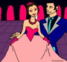 Dibujo Princesa y príncipe en el baile pintado por maxy