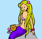 Dibujo Sirena con caracola pintado por Roochaah_C