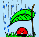 Dibujo Mariquita protegida de la lluvia pintado por ROLANDITO