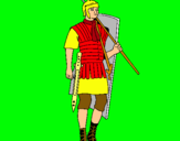 Dibujo Soldado romano pintado por mastias