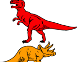 Dibujo Triceratops y tiranosaurios rex pintado por yurgen