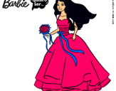 Dibujo Barbie vestida de novia pintado por floryyyy