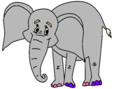 Dibujo Elefante feliz pintado por camiluchi