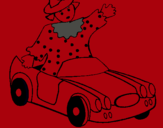 Dibujo Muñeca en coche descapotable pintado por lexu