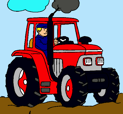 Dibujo Tractor en funcionamiento pintado por sergioms