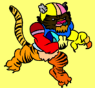 Dibujo Jugador tigre pintado por idujon