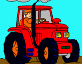 Dibujo Tractor en funcionamiento pintado por Alexo