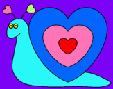 Dibujo Caracol corazón pintado por ppaauullaa