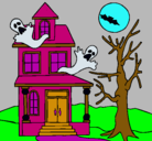 Dibujo Casa fantansma pintado por yaca