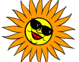 Dibujo Sol con gafas de sol pintado por nyah3
