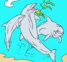 Dibujo Delfines jugando pintado por jatzziry
