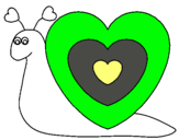 Dibujo Caracol corazón pintado por ZULIA