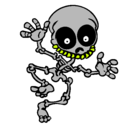 Dibujo Esqueleto contento 2 pintado por tin-tin