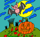 Dibujo Paisaje de Halloween pintado por lizetitA