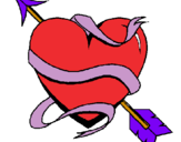 Dibujo Corazón con flecha pintado por Same