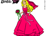Dibujo Barbie vestida de novia pintado por llllllllllll