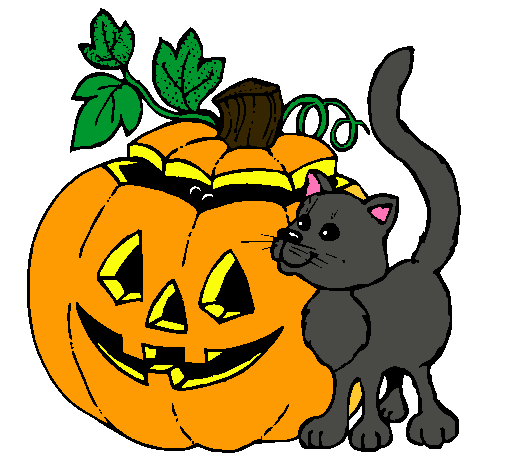 Calabaza y gato