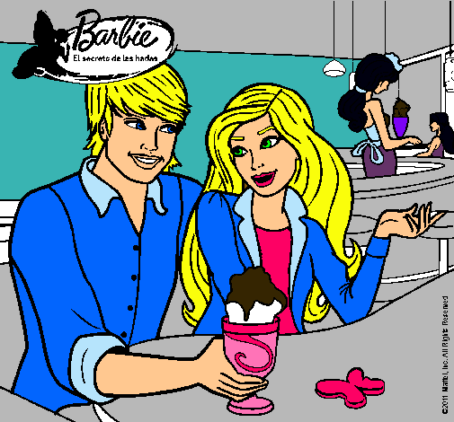 Barbie y su amigo en la heladería