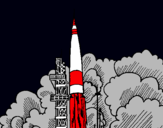 Dibujo Lanzamiento cohete pintado por campinchON