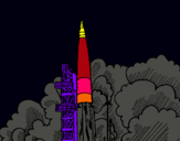 Dibujo Lanzamiento cohete pintado por critina