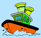 Dibujo Barco en el mar pintado por APHI