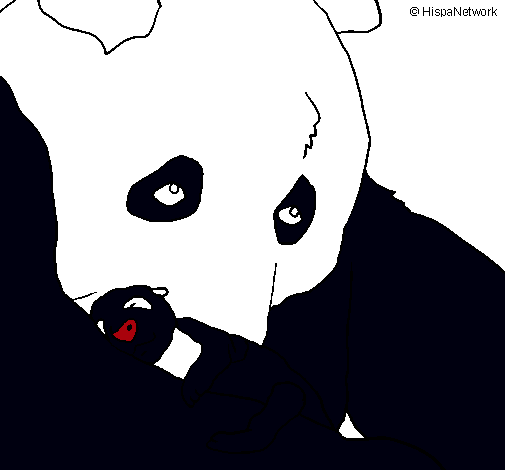 Dibujo Oso panda con su cria pintado por alann