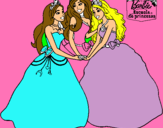 Dibujo Barbie y sus amigas princesas pintado por mimomo